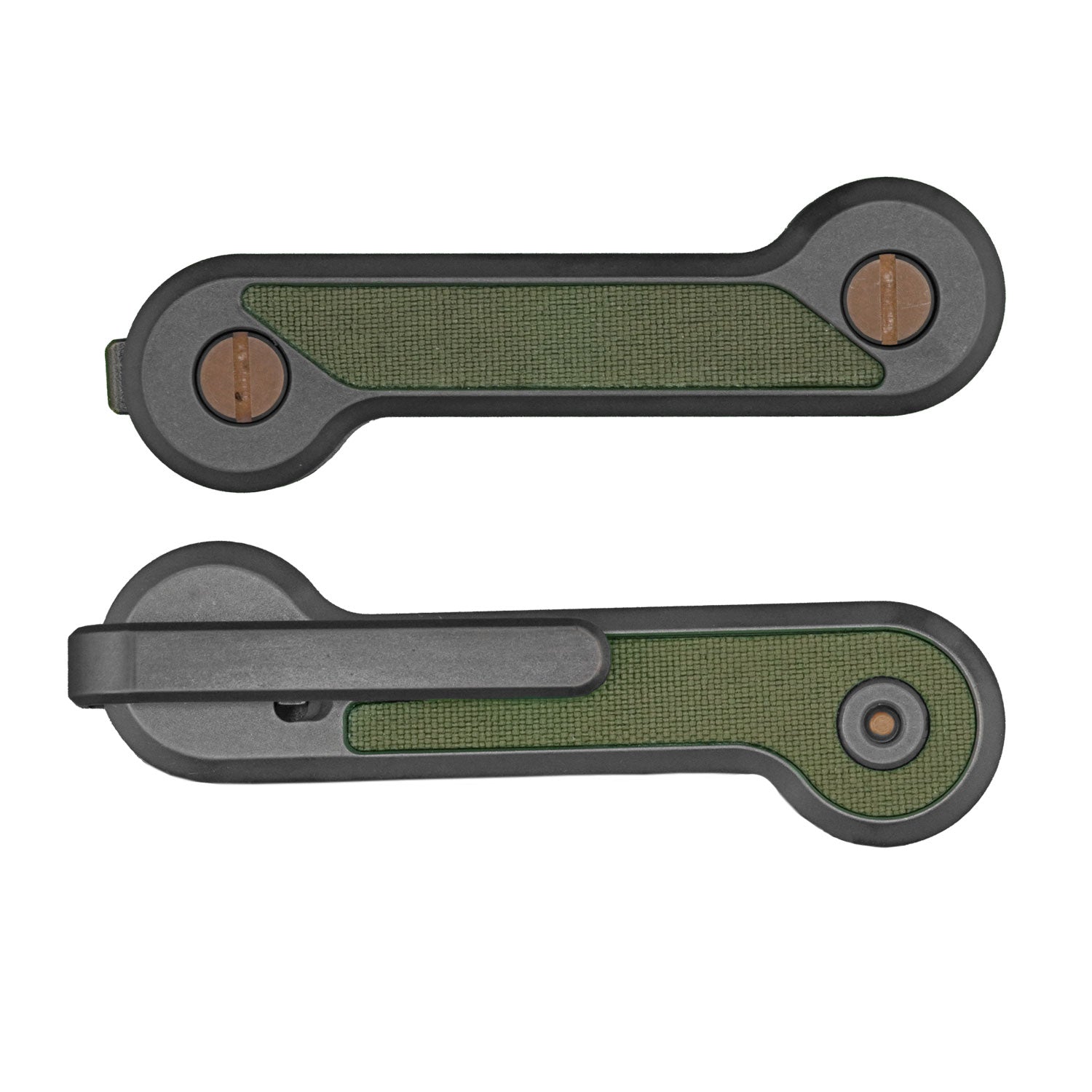 Blackwashed-Titanium-KeyBar-with-Ranger-Green-Cordura-Inlay-Key-and-Tool-Organizer
