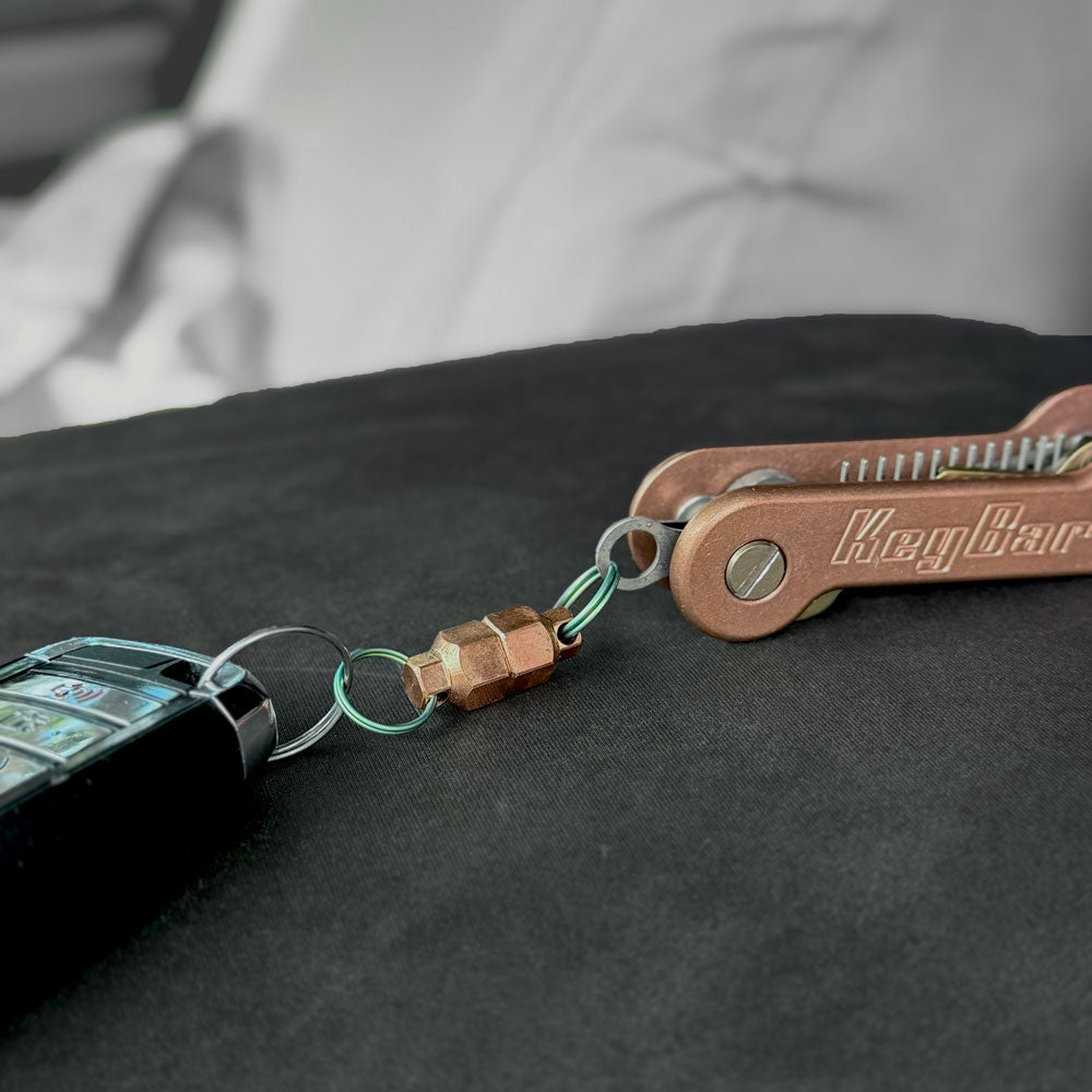 Copper-KeyBar-and-Copper-MagNut-with-Car-Fob