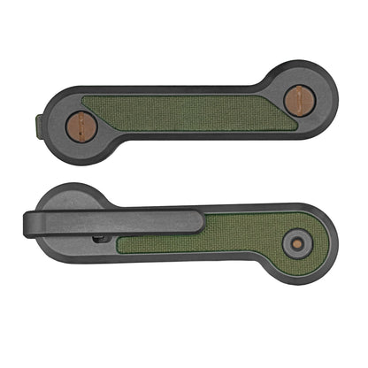 Blackwashed-Titanium-KeyBar-with-Ranger-Green-Cordura-Inlay-Key-and-Tool-Organizer